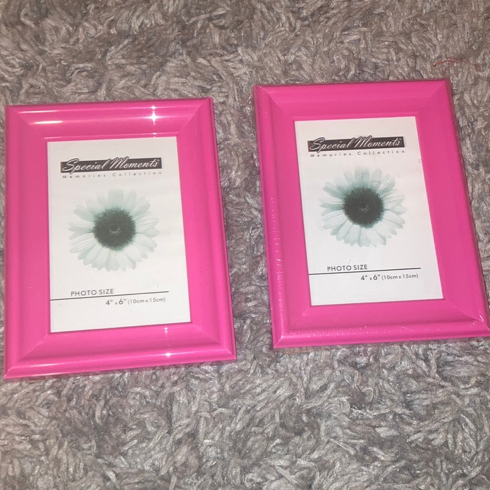 Two 4 x 6 Pink picture frames